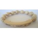 Bracelet Rosary White Wood 10mm w/ Bar Name